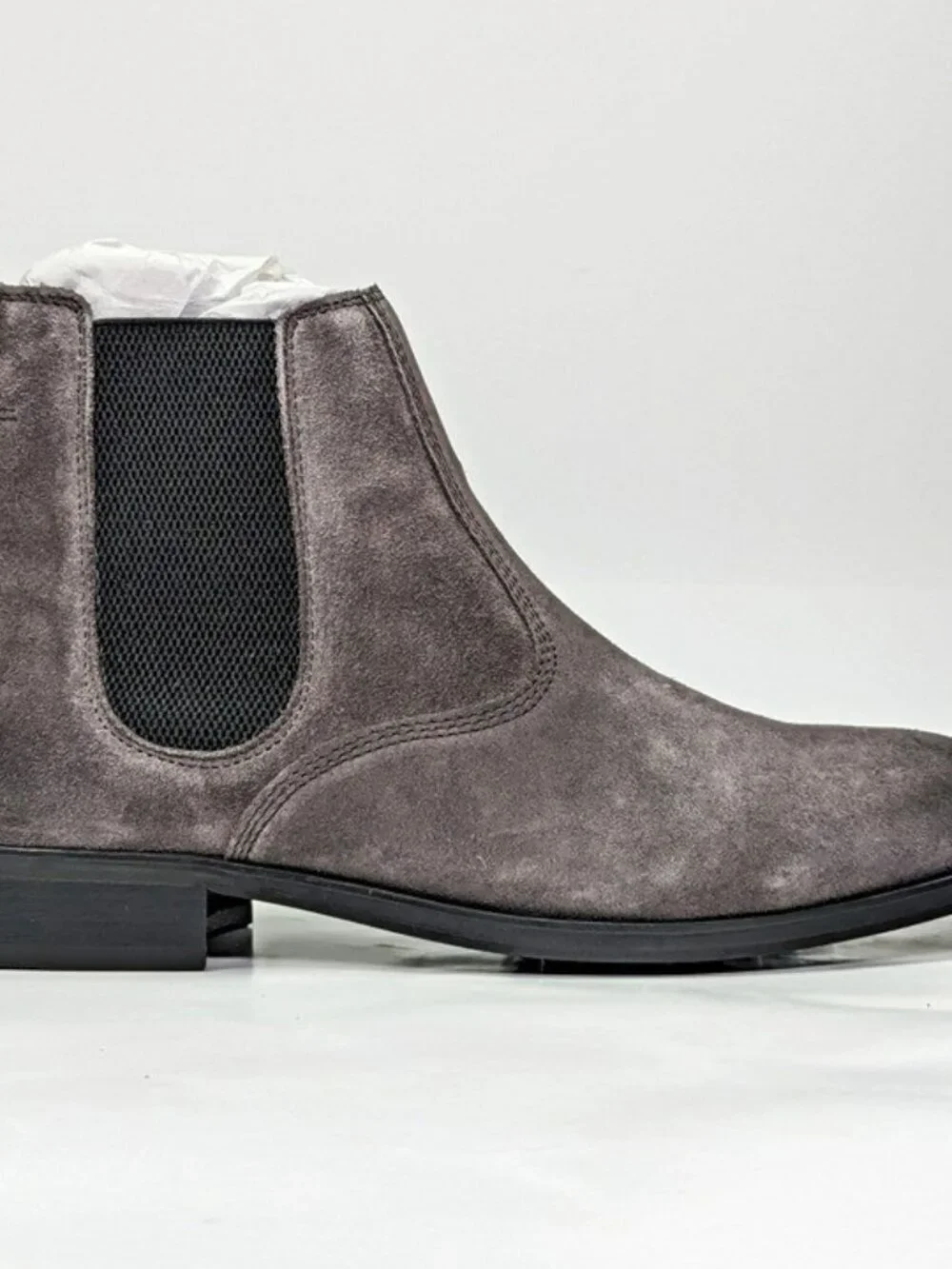 Allsaints Men's Gus Pull On Chelsea Boots Grey Suede Size 13 (MSRP $349)